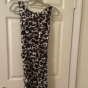 Ann Taylor Women's Dress 100% Silk Sleeveless Tank Slit Sheath Size 6 with belt